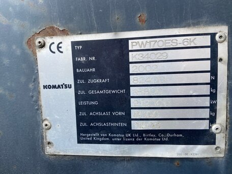 2002 Komatsu PW170, жёлтый, 1850000 рублей, вид 5