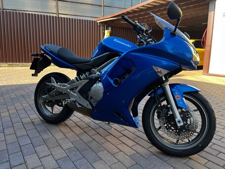 2007 Kawasaki ER-6F (Ninja 650R), синий, 370000 рублей, вид 3