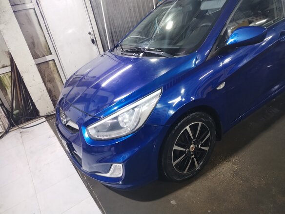 2014 Hyundai Solaris I, синий, 470000 рублей - вид 12