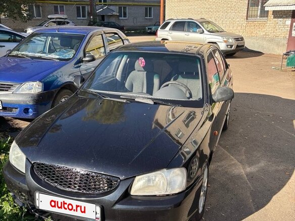 2007 Hyundai Accent ТагАЗ II, чёрный, 300000 рублей