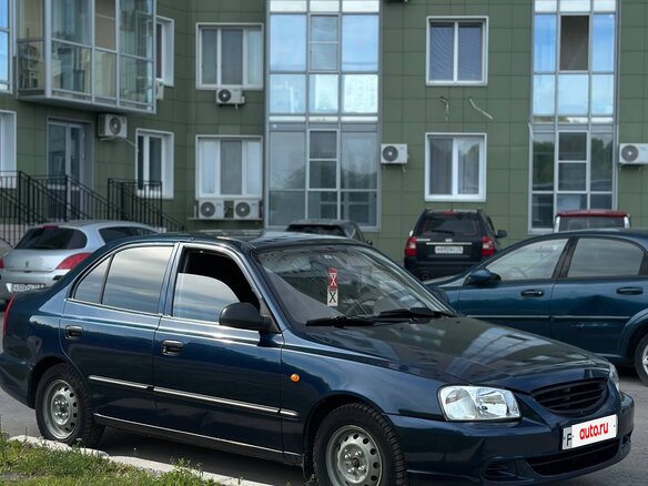 2007 Hyundai Accent ТагАЗ II, синий, 400000 рублей - вид 2