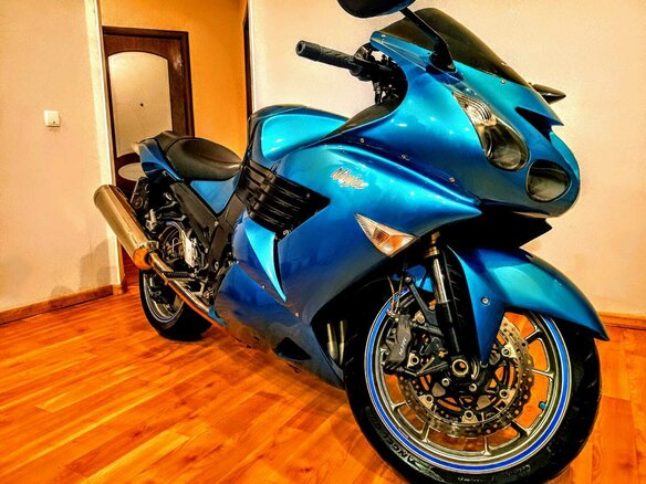 2006 Kawasaki ZZR 1400, синий, 750000 рублей
