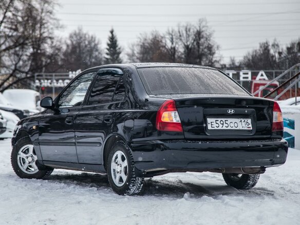 2007 Hyundai Accent ТагАЗ II, чёрный - вид 1
