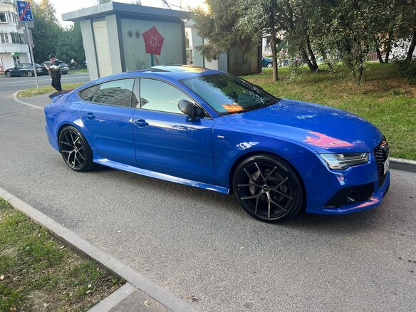 2015 Audi A7 I (4G) Рестайлинг, синий, 4600000 рублей - вид 3