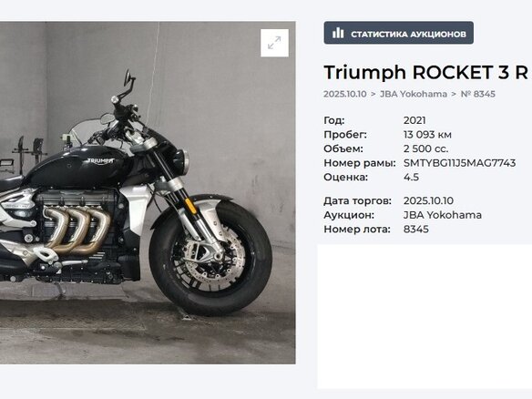 2022 Triumph Rocket III, чёрный, 1999000 рублей - вид 9