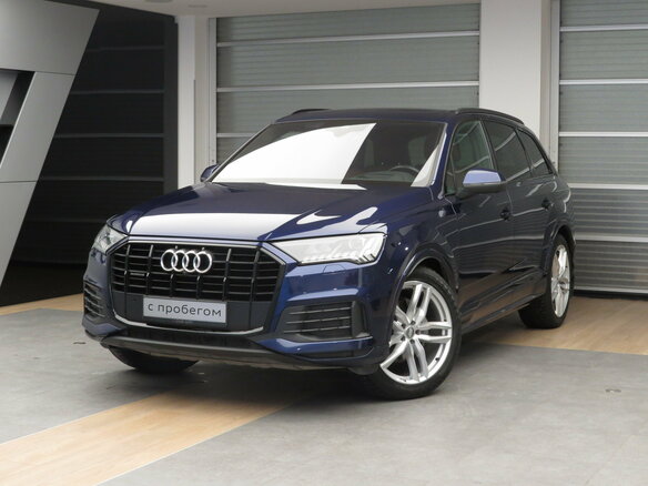 2020 Audi Q7 45 TDI II (4M) Рестайлинг, синий