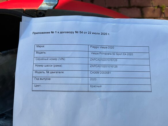 2020 Vespa Primavera, красный - вид 6