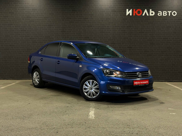 2017 Volkswagen Polo V Рестайлинг, синий, 1170000 рублей - вид 2