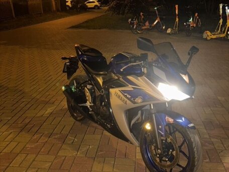 2015 Yamaha YZF-R3, синий, 450000 рублей, вид 3