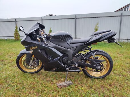 2007 Kawasaki ZX-6R Ninja, чёрный, 640000 рублей, вид 1