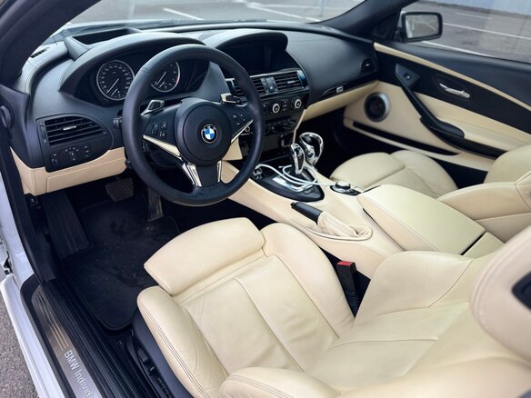 2008 BMW 6 серии 650i II (E63/E64) Рестайлинг, белый, 1990000 рублей - вид 9