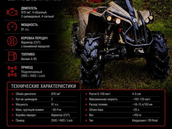 2022 BRP Can-Am Renegade 1000, бежевый, 1600000 рублей