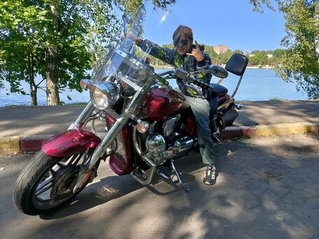 2005 Honda VTX 1800, красный, 1091488 рублей, вид 1