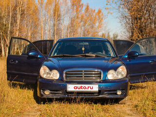 2008 Hyundai Sonata ТагАЗ IV (EF) Рестайлинг, синий, 400000 рублей, вид 4