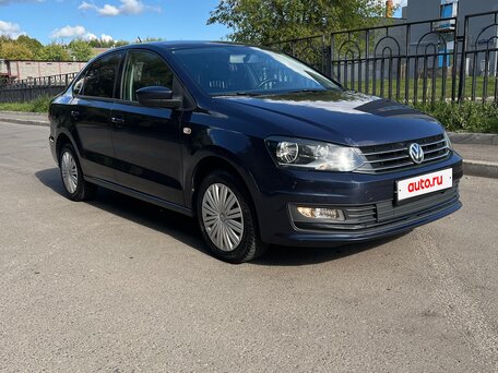 2016 Volkswagen Polo V Рестайлинг, синий, 900000 рублей, вид 4