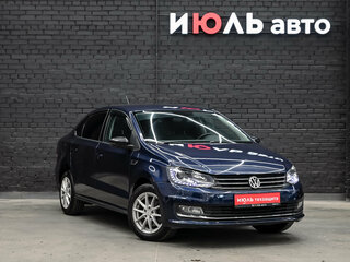 2017 Volkswagen Polo V Рестайлинг, синий, 1350000 рублей, вид 3