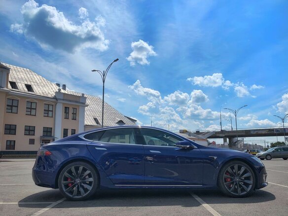 2017 Tesla Model S P100D I Рестайлинг, синий - вид 1