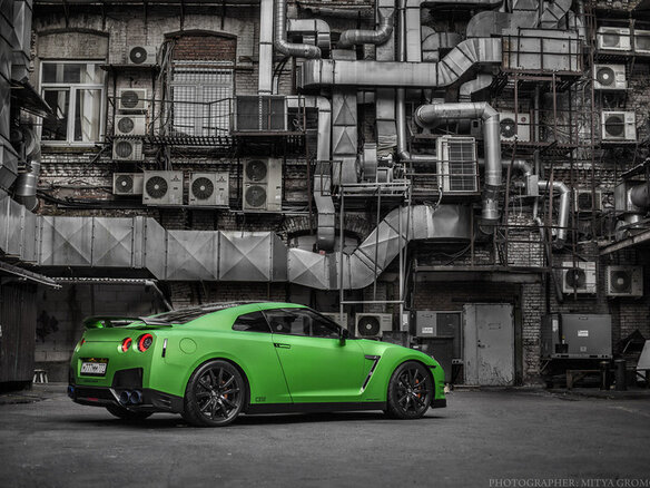 2012 Nissan GT-R I Рестайлинг 1, зелёный - вид 12