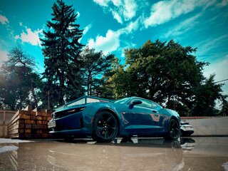 2018 Chevrolet Camaro 8-speed VI Рестайлинг, синий, 3700000 рублей, вид 2