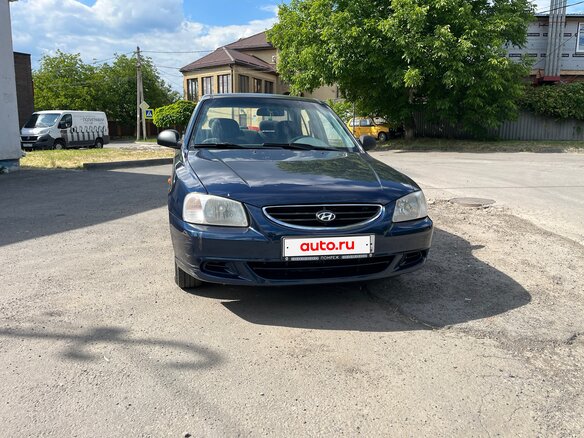 2008 Hyundai Accent ТагАЗ II, синий, 580000 рублей - вид 1
