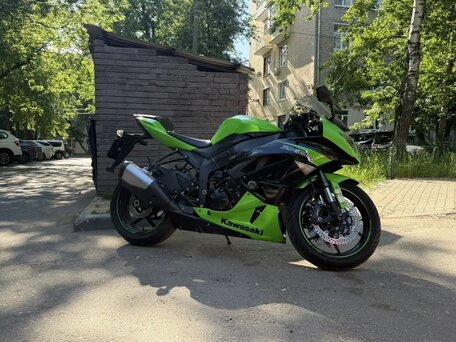 2012 Kawasaki ZX-6R Ninja, зелёный, 880000 рублей, вид 3