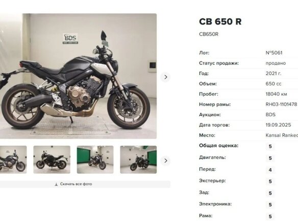 2020 Honda CB 650R, чёрный, 790000 рублей - вид 14