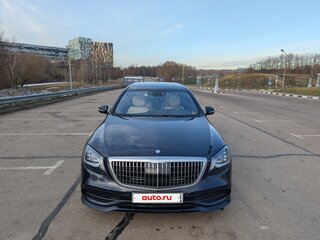 2018 Mercedes-Benz Maybach S-Класс 560 I (X222) Рестайлинг, синий, 4800000 рублей, вид 3