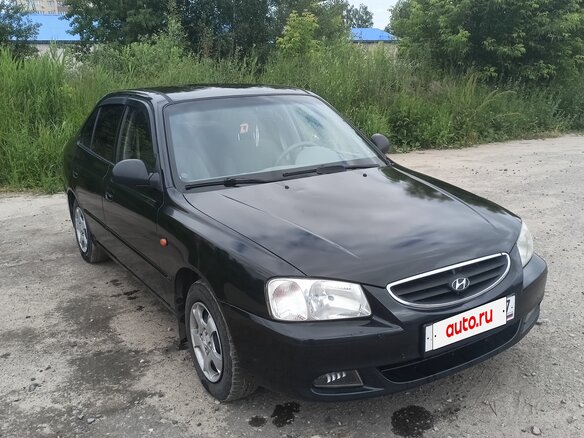 2008 Hyundai Accent ТагАЗ II, чёрный, 390000 рублей - вид 1