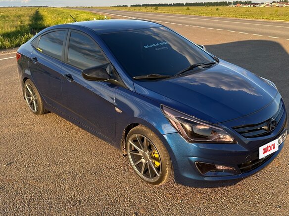 2015 Hyundai Solaris I Рестайлинг, синий, 1050000 рублей - вид 6