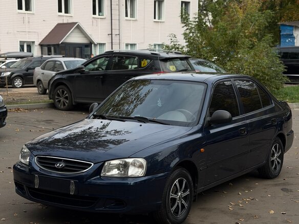 2009 Hyundai Accent ТагАЗ II, синий, 450000 рублей - вид 1