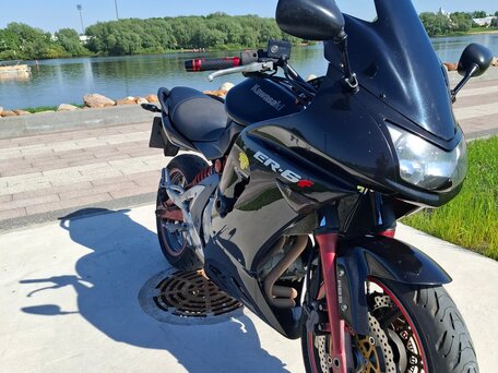 2006 Kawasaki ER-6F (Ninja 650R), чёрный, 425000 рублей, вид 1