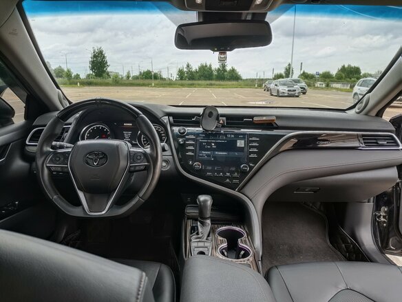 2019 Toyota Camry VIII (XV70), чёрный, 3200000 рублей - вид 6