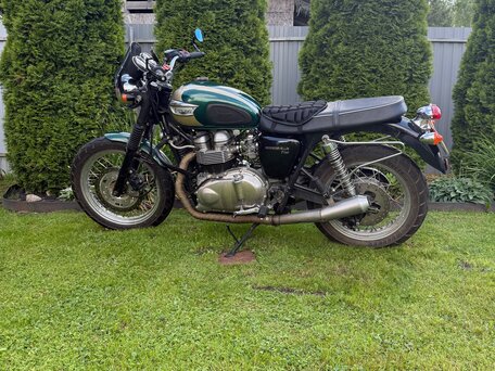 2003 Triumph Bonneville T100, зелёный, 375000 рублей, вид 2