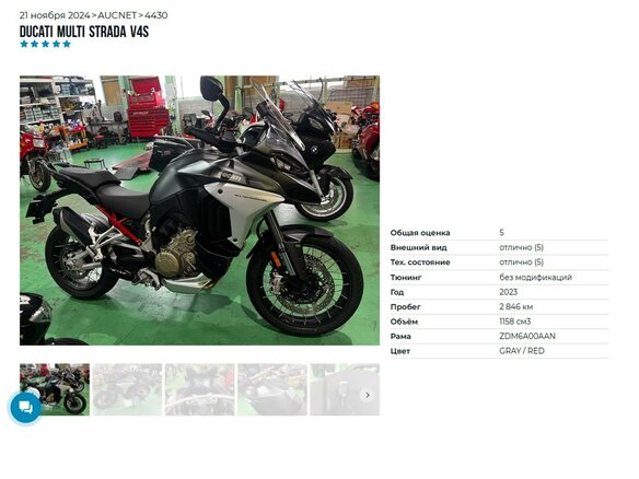 2022 Ducati Multistrada V4, серый - вид 10
