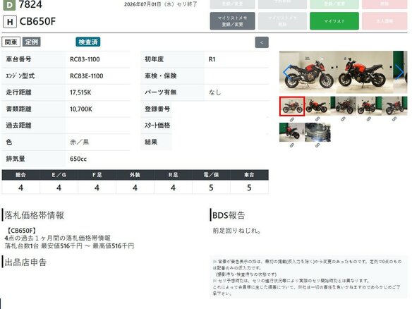 2019 Honda CB 650F, красный, 755000 рублей - вид 10