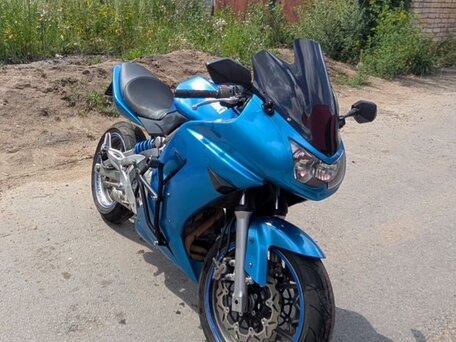 2007 Kawasaki ER-6F (Ninja 650R), синий, 250000 рублей, вид 2