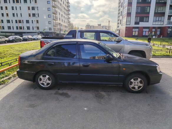 2008 Hyundai Accent ТагАЗ II, чёрный, 135000 рублей - вид 1