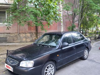 2006 Hyundai Accent ТагАЗ II, чёрный, 350000 рублей, вид 1