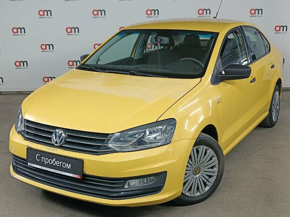 2019 Volkswagen Polo V Рестайлинг, жёлтый - вид 2
