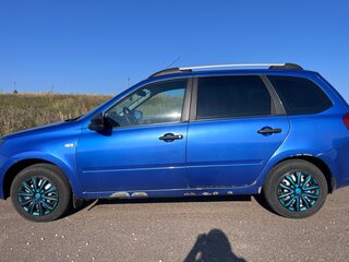 2019 Lada (ВАЗ) Granta I Рестайлинг, синий, 600000 рублей, вид 2
