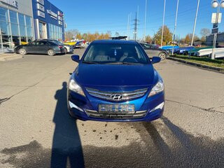 2015 Hyundai Solaris I Рестайлинг, синий, 820000 рублей, вид 4