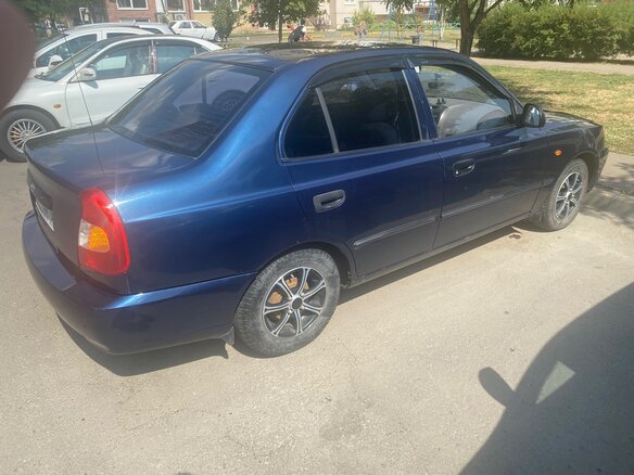 2007 Hyundai Accent ТагАЗ II, синий, 470000 рублей - вид 2
