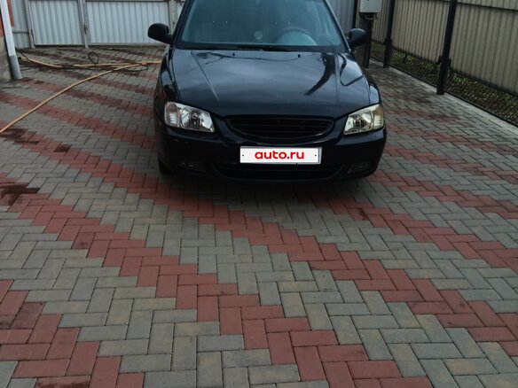2008 Hyundai Accent ТагАЗ II, чёрный, 350000 рублей