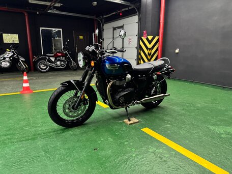 2023 Triumph Bonneville T100, синий, 1075000 рублей, вид 4