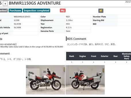 2003 BMW R 1150 GS, красный, 655000 рублей, вид 4