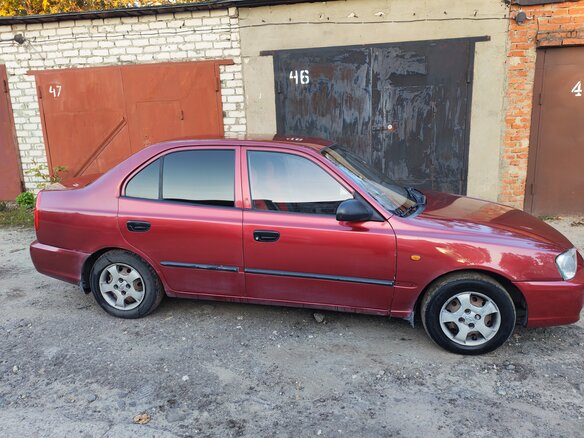 2005 Hyundai Accent ТагАЗ II, красный, 260000 рублей