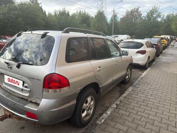 2004 Hyundai Santa Fe I, серебристый, 285000 рублей - вид 2