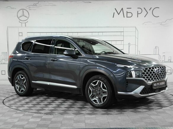 2021 Hyundai Santa Fe IV Рестайлинг, синий, 3589000 рублей - вид 4