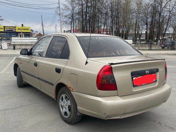 2004 Hyundai Accent ТагАЗ II, бежевый, 265000 рублей - вид 6
