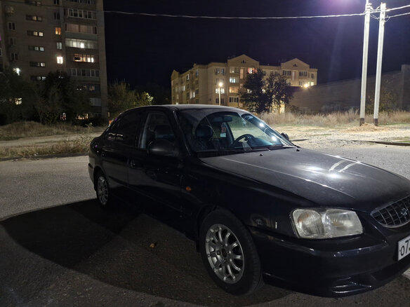 2007 Hyundai Accent ТагАЗ II, чёрный, 400000 рублей